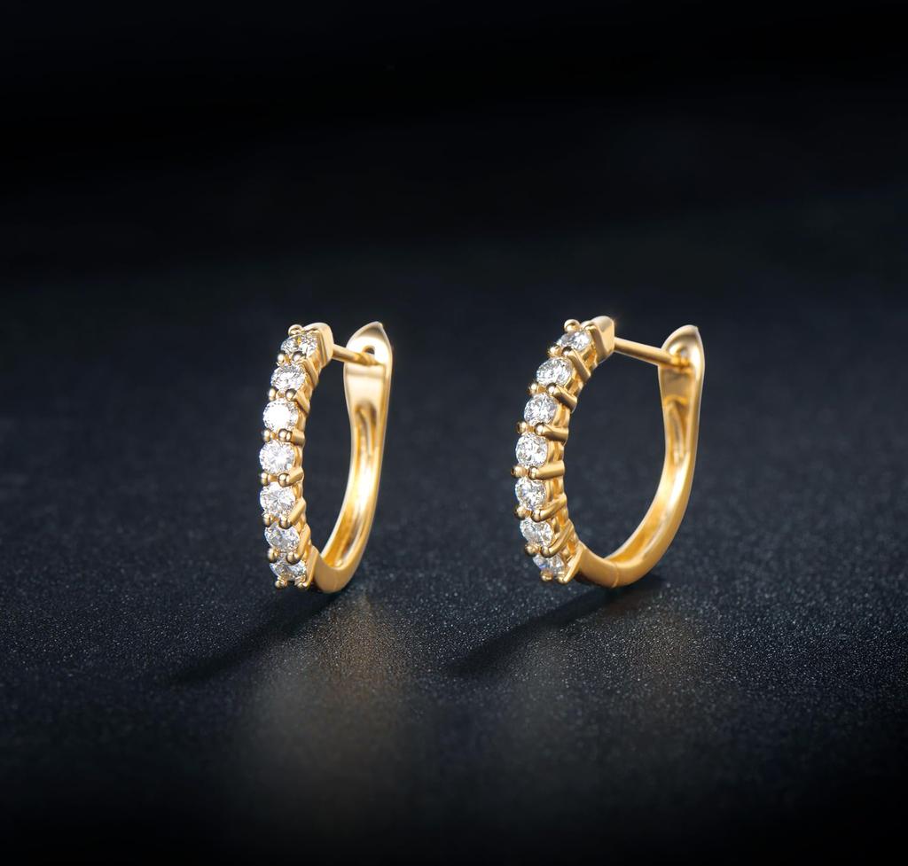 FANCIME Hoop Earrings for 7 14K Natural Single Anniversary Gift Wrapping Included Women, Diamonds, 0.24 Carat, Gold, Stones, Earring, Unisex,