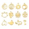 5pcs/lot Stainless Steel Pendants for Earring Necklace Bracelet Jewelry Making Cat Dog Bird Sun Moon Pentacle Gold Charms