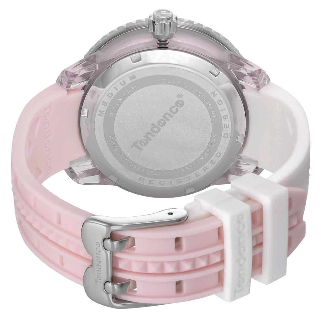 TENDENCE CRAZY Medium White/Pink Dial Stainless Steel Mineral Glass Quartz 42.5MM Watch TY930065 Women's white