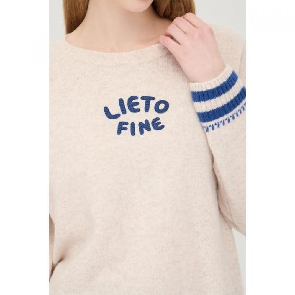 Benetton Lettering Embroidery Color Knit Bakpe4561