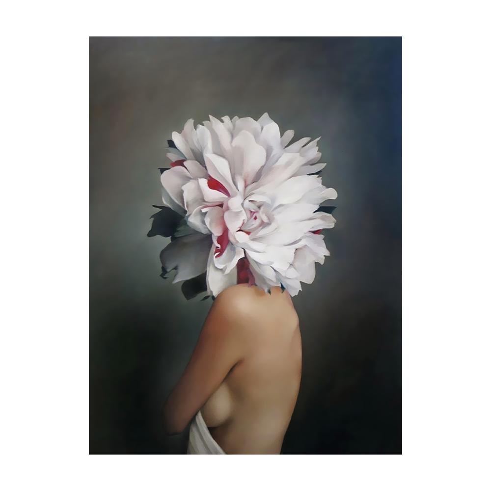 Nordic Flowers Head Woman Canvas Paintings On the Wall Art Posters And Prints Feather Girls Wall Pictures Home Decoration