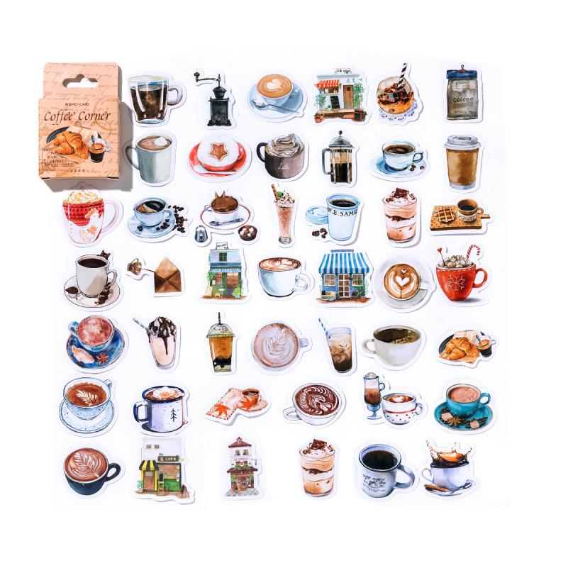 Mò Ink Cartridge Stickers: Coffee Corner Series - Fresh & Cute Journal Decor in 6 Styles.