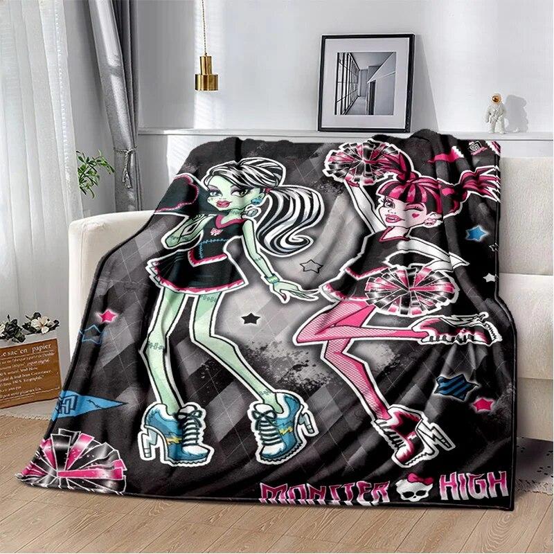 3D Monster High Anime Cartoon Blanket,Soft Throw Blanket for Home Bedroom Bed Sofa Picnic Travel Office Rest Cover Blanket Kids