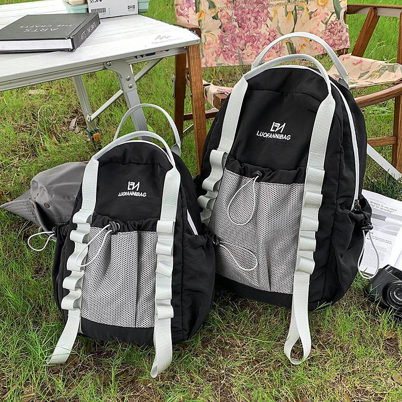 Contrast Color Backpack Student Travel Lightweight Backpack Large Capacity Backpack