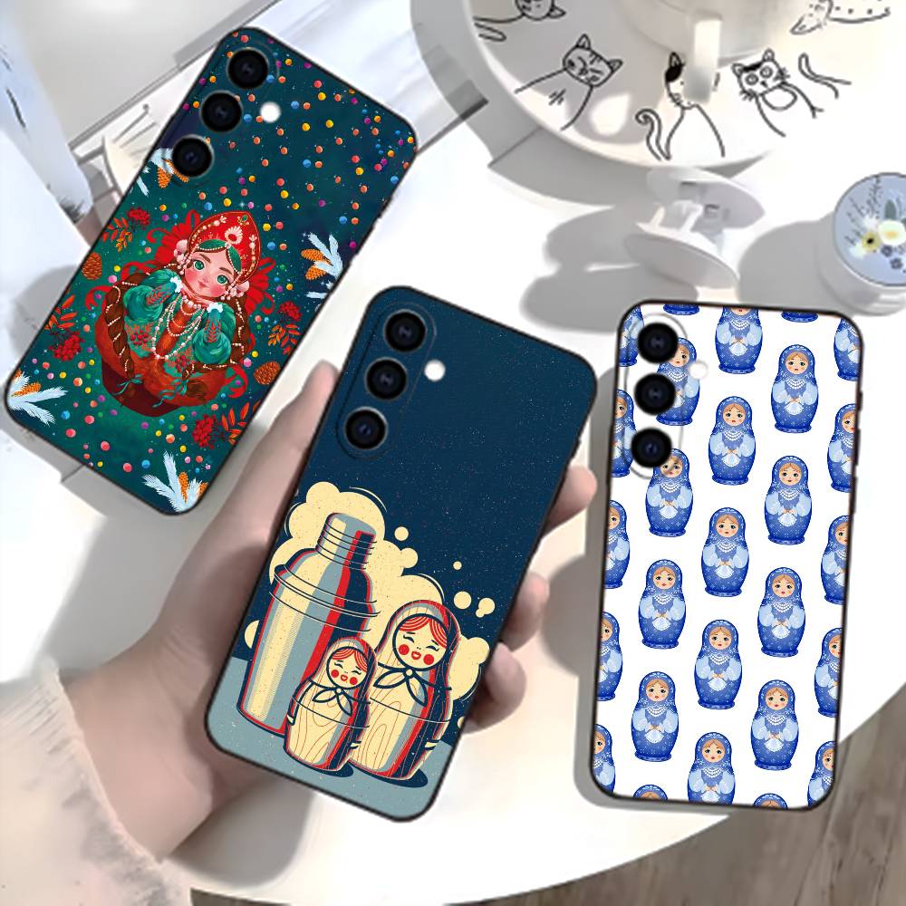 T-Russian Dolls Matryoshka Phone Case For Samsung Galaxy A73,A72,A71,A70,A52,A51 Others Soft Black Cover