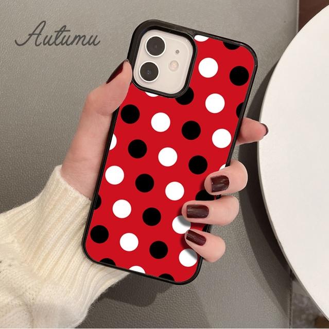 Mega Polka Dots Black White Phone Case for iPhone 11 12 13 14 Pro Max Mini X XR XS SE 2020 6S 7 8 Plus Samsung S21 S22 Shell