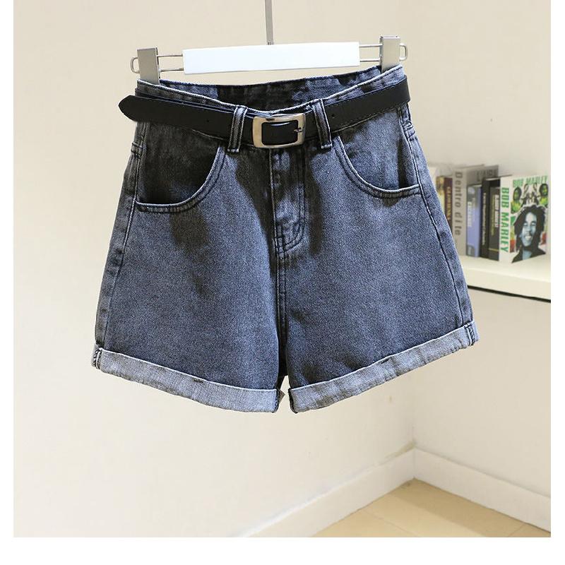 2026 Summer New Women's Denim Shorts High-Waisted Slim-Fit Versatile Student Wide-Leg Pants Rolled Hem A-Line Hot Pants Ins Trend