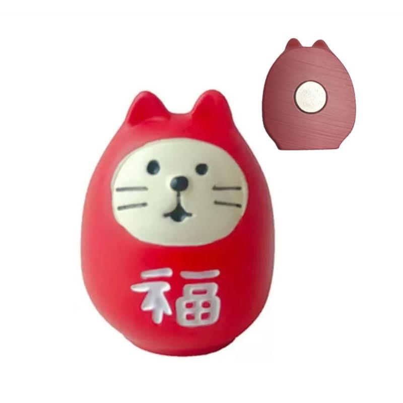 Japanese cat refrigerator sticker, grocery zakka cute bread coffee shop decoration gift miniature resin ornament