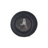 Retro Style Picture Frame Embossed Photo Frame Resin Black Handcrafted Tabletop Display Halloween Decor For Gift Living Room, Round