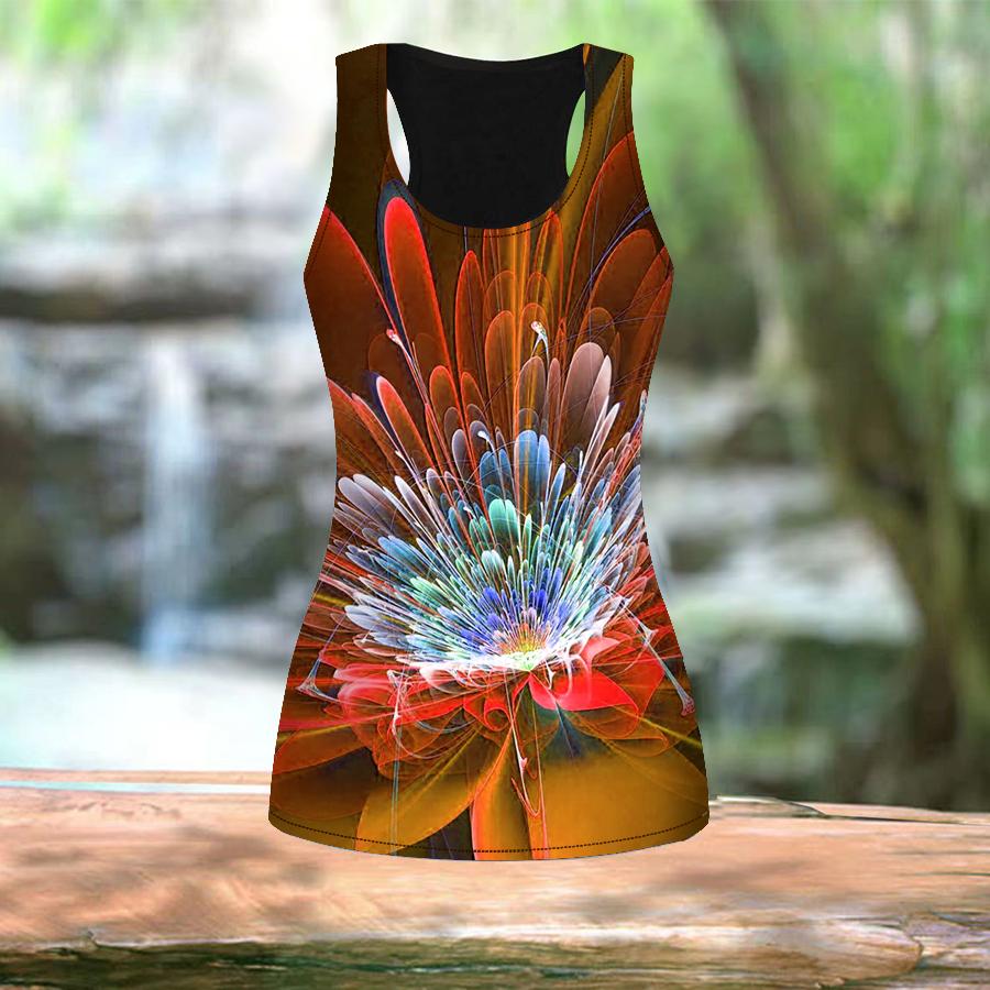 3D Crystal Lotus Print Women Workout Yoga Gym Printed Summer Sport Shirts Plus Size Vests