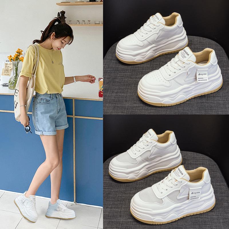Inner Height Increase Casual Women 2025 Spring and Summer New Versatile Small Man Board Shoes Muffin Platform Women's Shoes Net Shoes