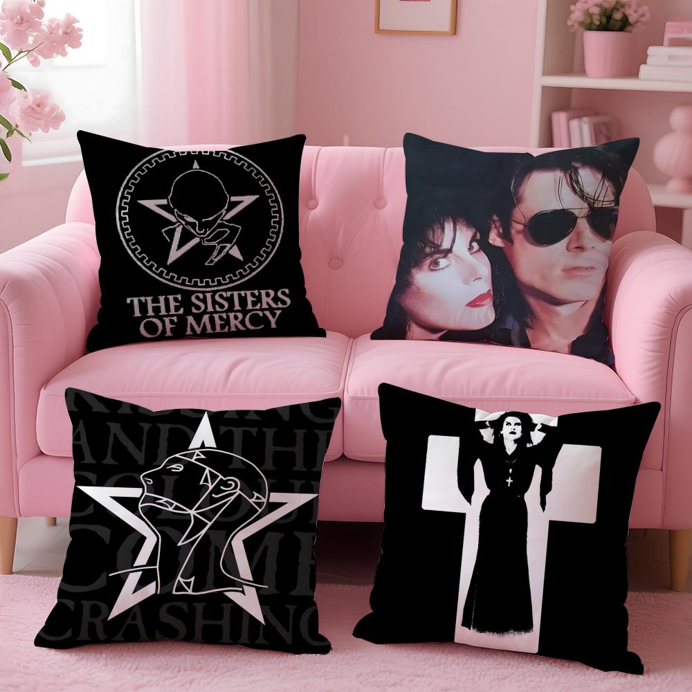 Band Gothic The S-Sisters Of M-Mercy Cushion Cover Pillow Case Soft Skin Friendly Fabric Comfort & Concealed Zipper