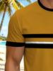 Men'S Digital Print T-Shirt, Fashion Round Neck Short Sleeve, Golden Mountain Peak Pattern Tee, Trendy Men'S Round Neck Short Sleeve T-Shirt, Perfect
