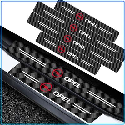 Car Door Plate Carbon Fiber Threshold Protector Sticker Decals Emblem For Astra H G J Insignia Mokka Zafira Corsa Vectra B C D