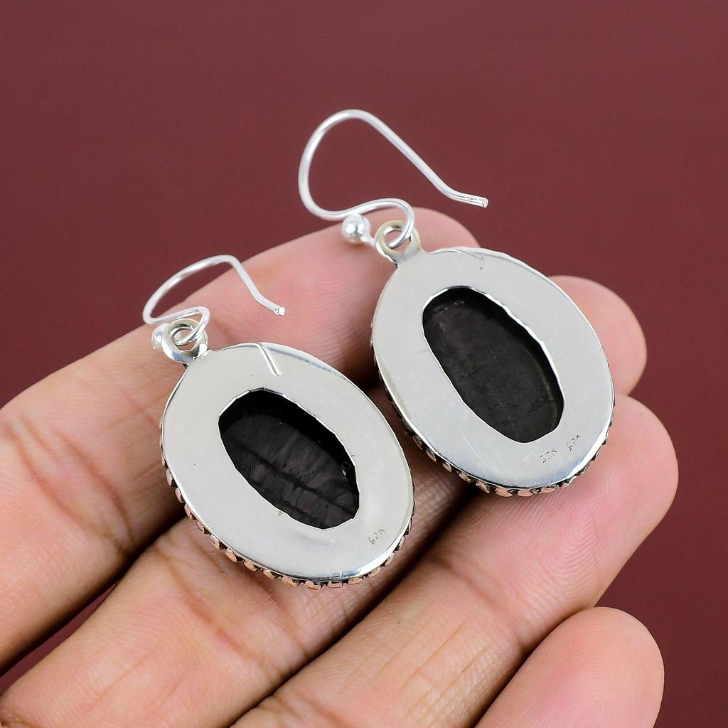 Hypersthene Earring Genuine Gemstone Jewelry Vintage Earring 925 Sterling Silver Earring Hypersthene Jewelry Handmade Jewelry Gifts For Wife