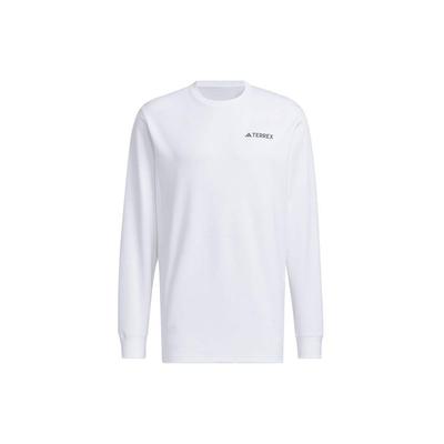Letter Logo Print Round Neck Long Sleeve T-Shirt Men Tops White IT8845