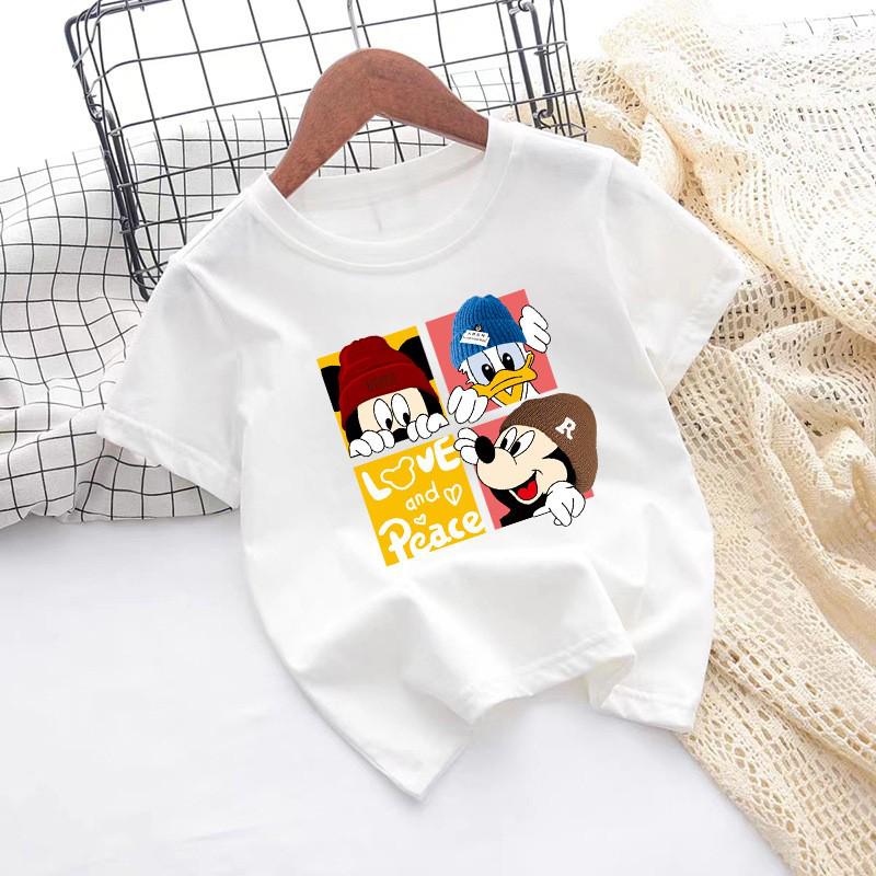 Unisex Kids' Pure Cotton Cartoon T-Shirt - Summer Short Sleeve