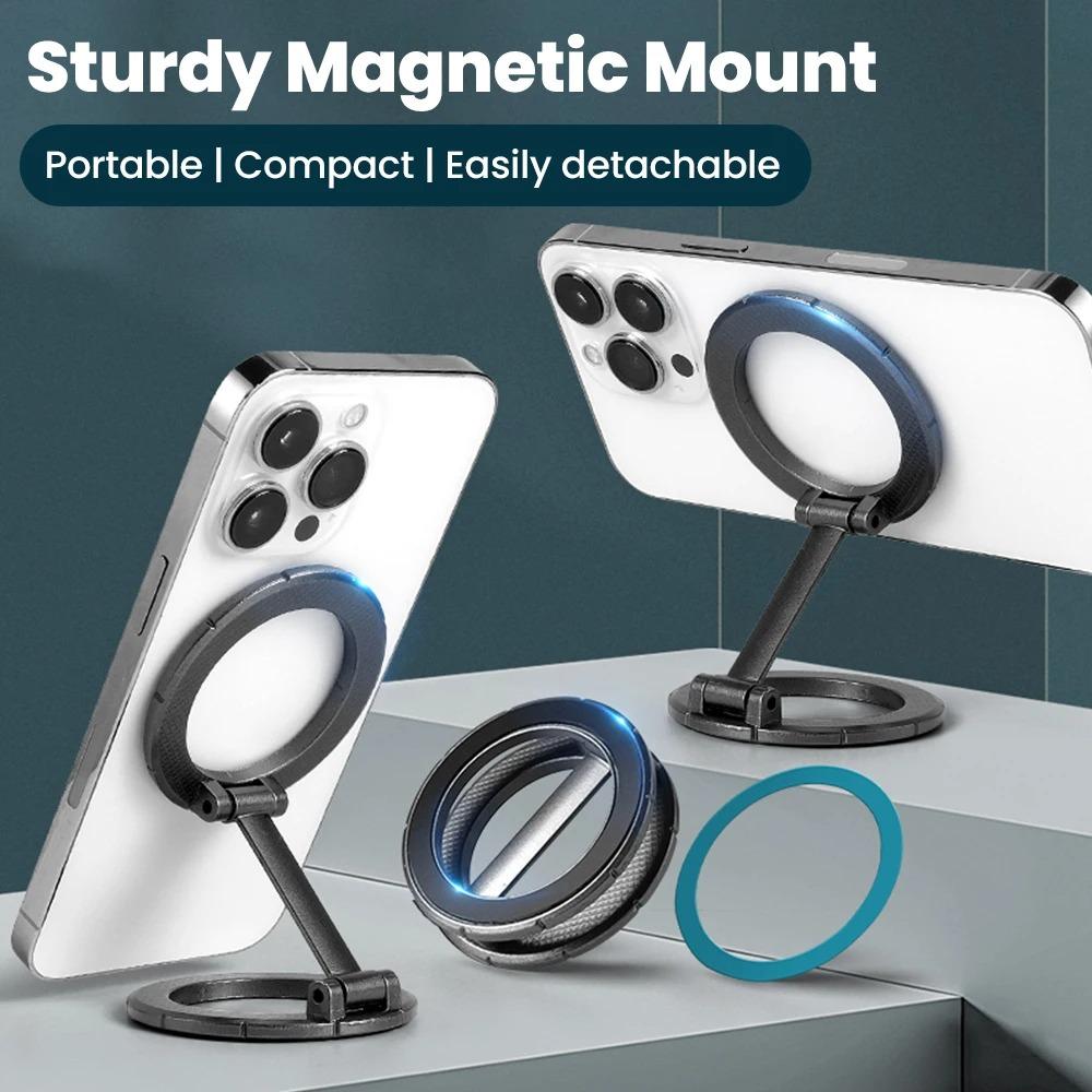 Magnetic Mobile Phone Holder Double-sided Strong Magnetic Holder Car-mounted Mobile Phone Holder Foldable Magnetic Suction Type