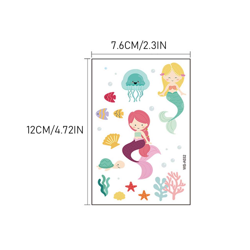 10 Sheets Cartoon Tattoos Stickers Printed Girls Ski Decal Adorable Temporary Sticker Body Ornament Dressing Decor Set