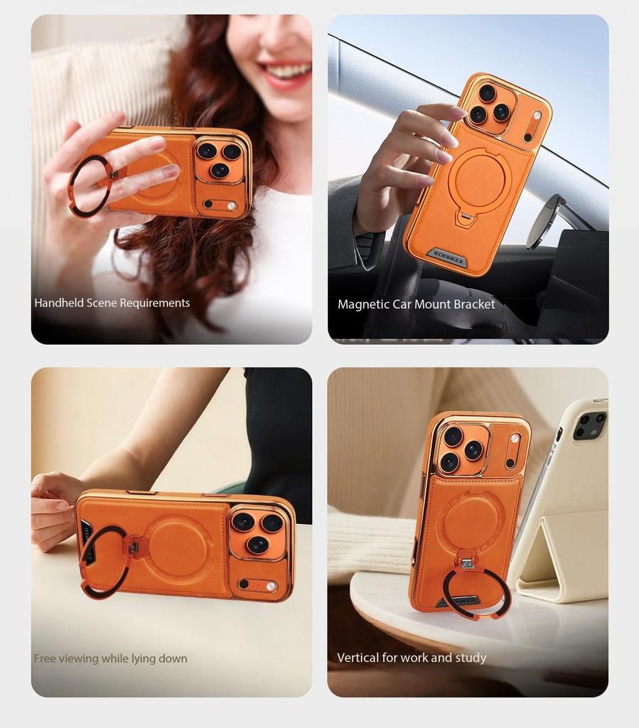 Magnetic Rotating Stand Protective Case for iPhone 16/15 Pro Max/17