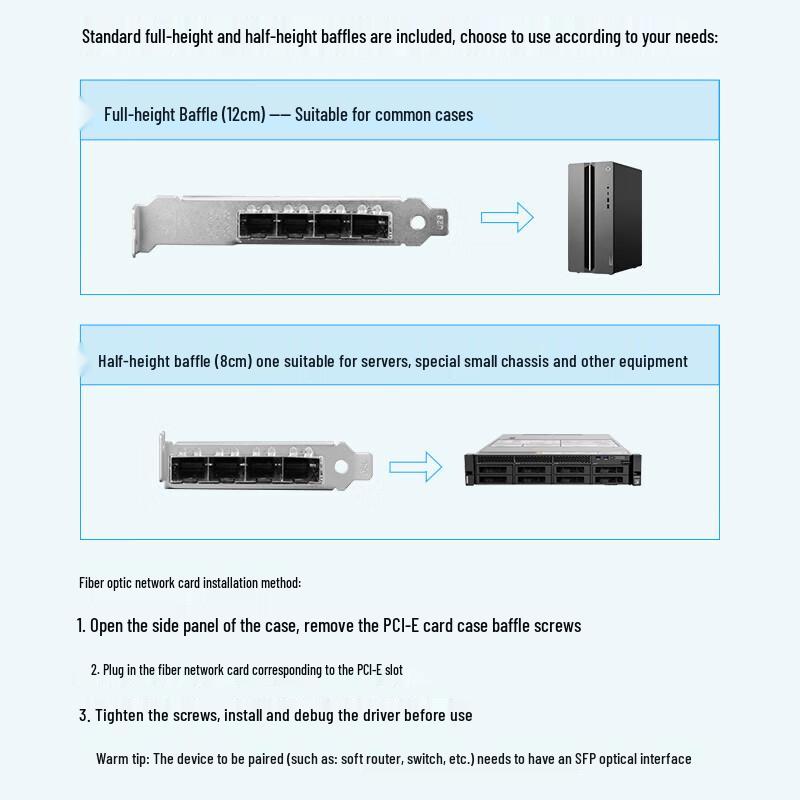 BOYANG X710-DA4 10Gbps 4-Port SFP+ PCIe Network Adapter