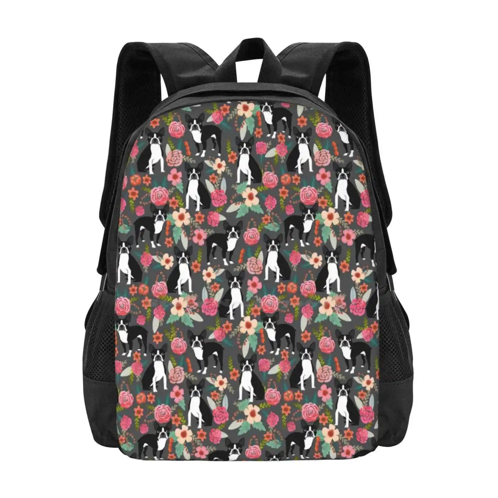 Boston Terrier Floral Dog Breed Pet