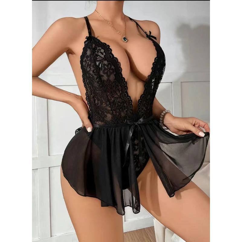 Sexy Lingerie Open Bra Crotchless Underwear For Sex Lace Transparent Lingerie Bodysuit Erotic Costumes