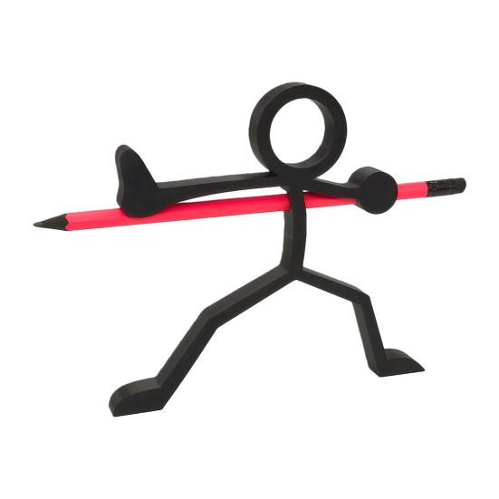 

Creative Stickman Pen Holder 3D Printed Line Figure Pencil Display Stand Novelty Stationery Organizer for Home Office Desk Decor A