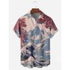 Nowe Koszule Hawajskie Męskie Krótki Rękaw Styl Japoński Grafika 3D Fala Ukiyo Clothes Letnia Ubrania Streetwear Męskie Koszule