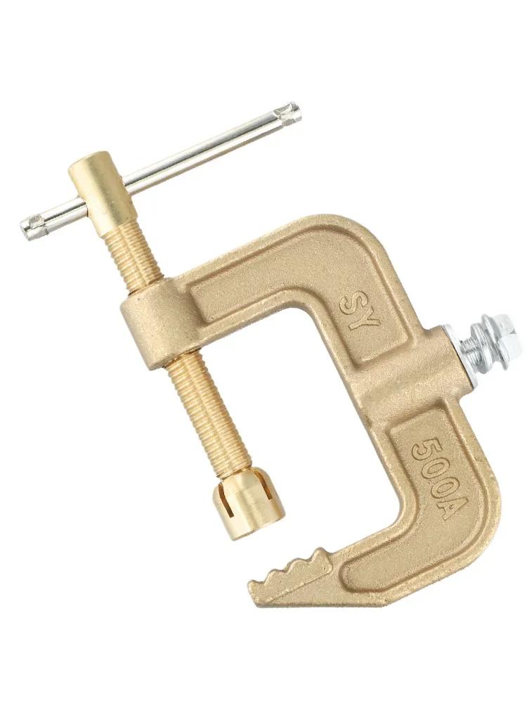 

New High Quality Ground Clamp Soldering Tools High Power 500A All-copper Earth Wire Clip Electric Welder Golden China Mainland