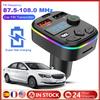 Type C Car FM Transmitter MP3 Player Adapter FM Transmitter Bluetooth-Compatible 5.3 Support TF Card U Disk Car Charger Dual USB