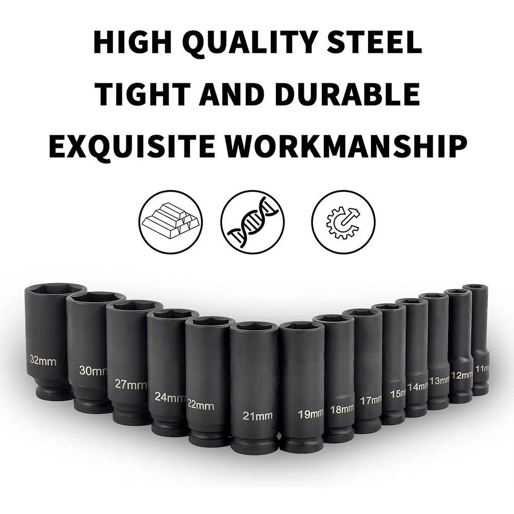 1Pcs 9-32mm Impact Wrench Drive Socket Electric Hex Standard Socket Head Adapter  Tire Removal Tool