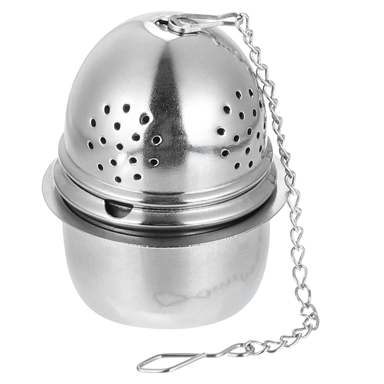 

uxcell 1 Piece Tea Infuser Filter, Loose Tea Steeper, Stainless Steel Tea Strainer with Chain and Drip Tray, Egg Tea Ball for Loose Leaf Tea, Silver