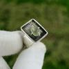 Gift For Her Natural Prehnite Rough Solitaire Adjustable Ring 925 Silver