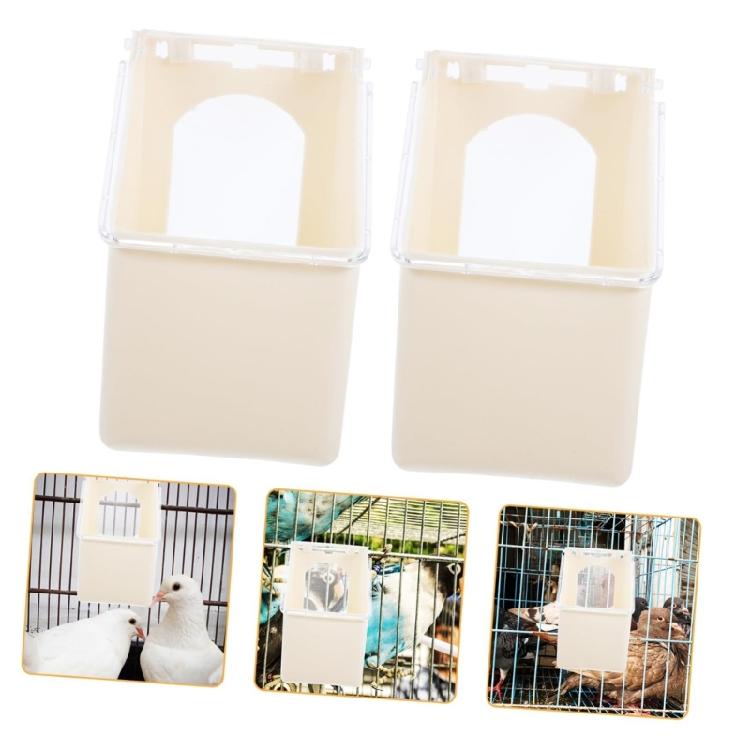 Practical Durable Plastic Hanging Pigeons Feeders for Bird Cages Easyly Installation Clean and Refill Space