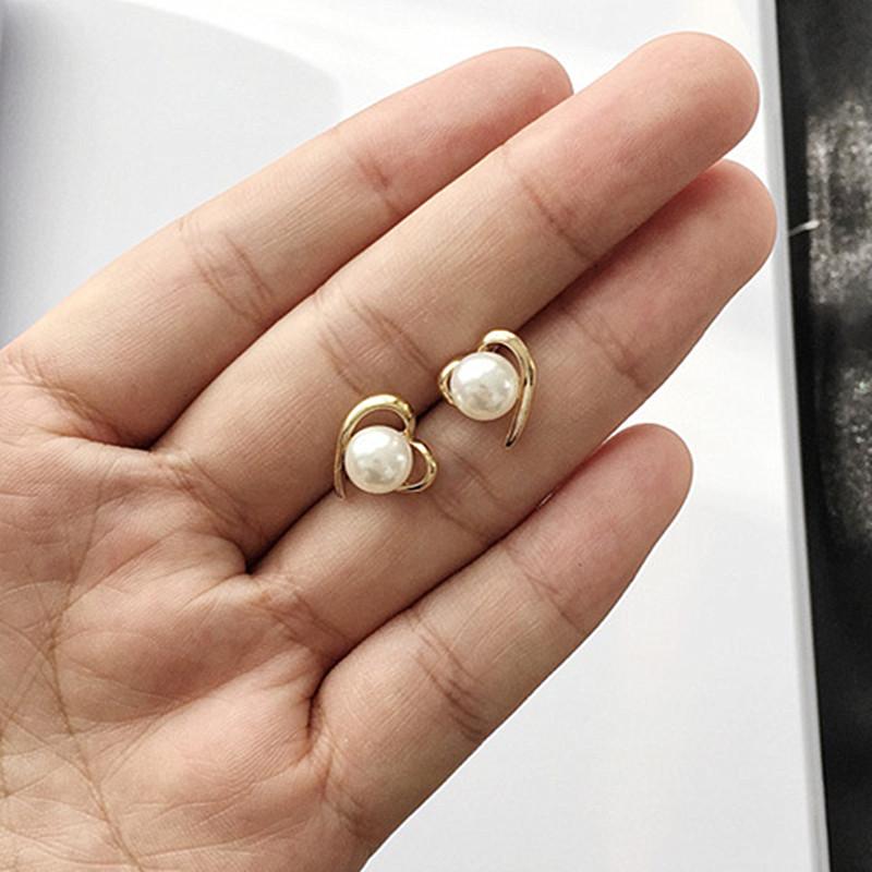 Black Enamel Bilayer Heart Stud Earrings Hollow Crystal Love Heart Earrings for Women Korean Lovely Ear Accessories Brincos