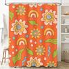 Colorful Shower Curtain Flower Print Pattern Home Decoration Waterproof Bath Room Decor