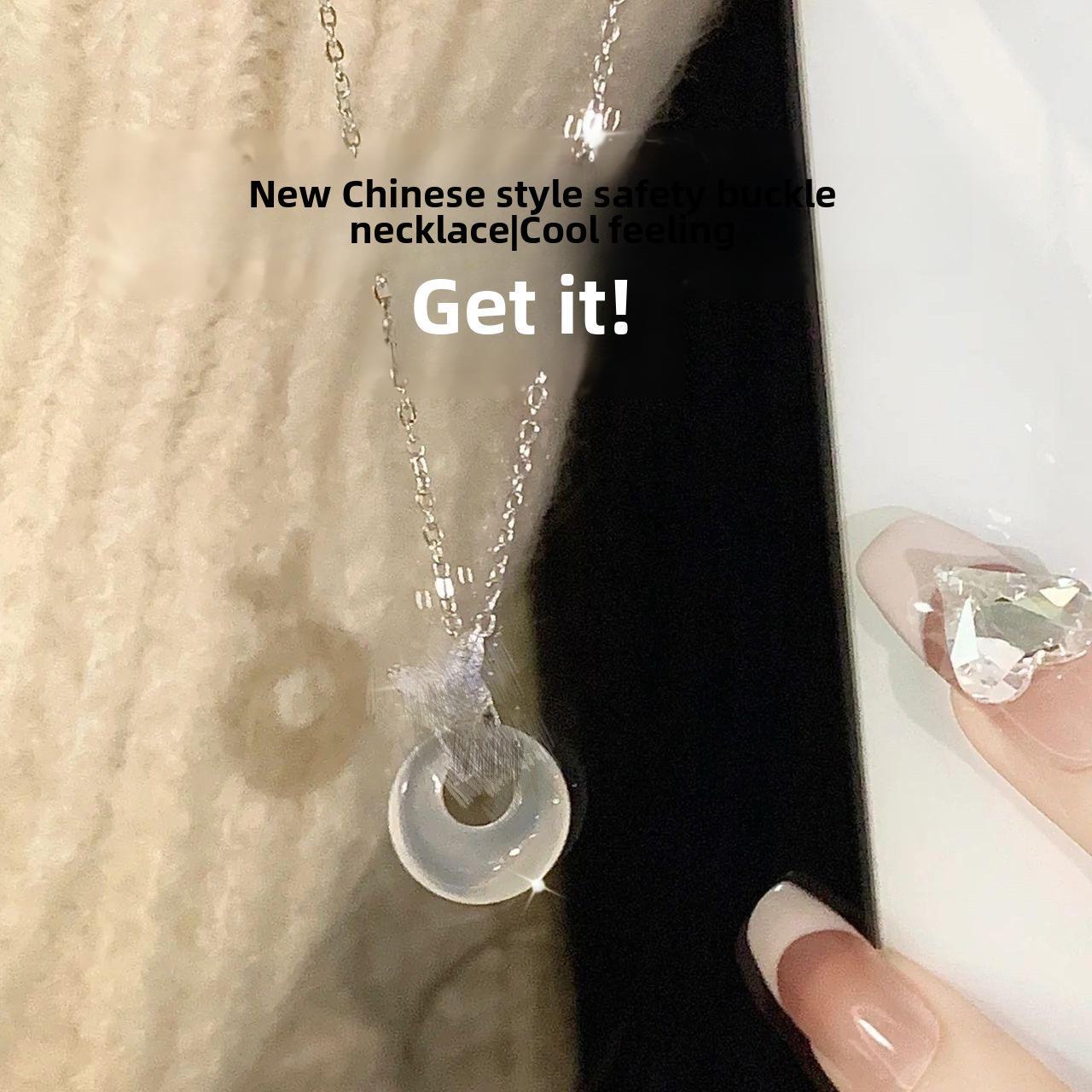 

Ожерелье с подвеской в виде корзины цветов в стиле ретро и этнической кисточки для женщин - Niche Design, цепочка на ключицу в национальном стиле, ожерелье в новом китайском стиле Butterfly Love Peace Buckle