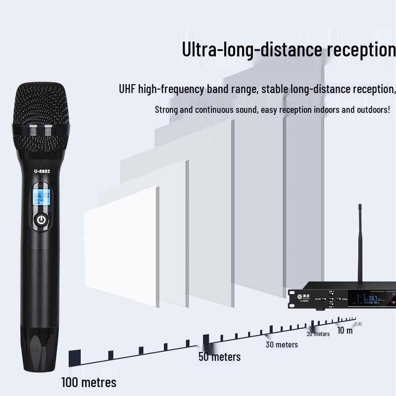 HuiDu U-8801 Professional Dual Wireless Microphone System
