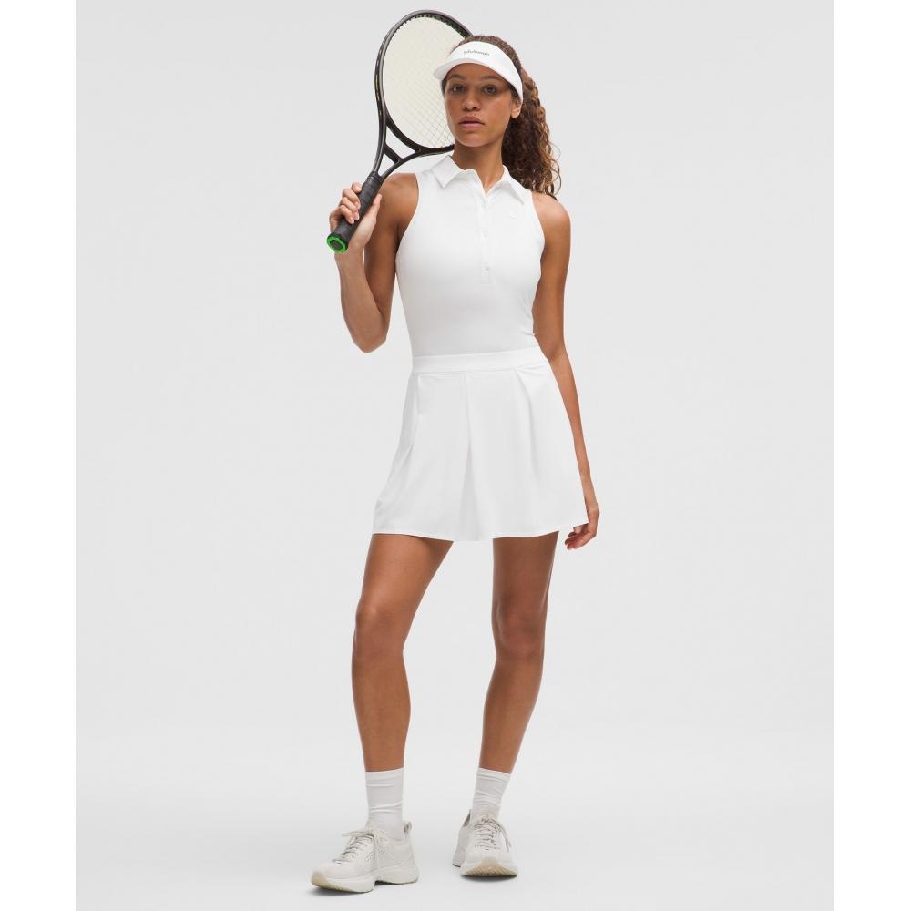 Lullulemon Angled Pleated High-Rise Tennis Skirt Wht