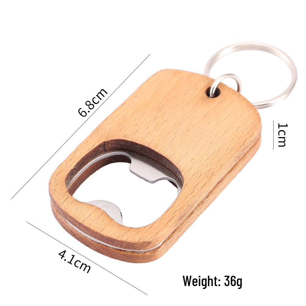 

Portable Wooden & Stainless Steel Bottle Opener Keychain - Creative Custom Gift