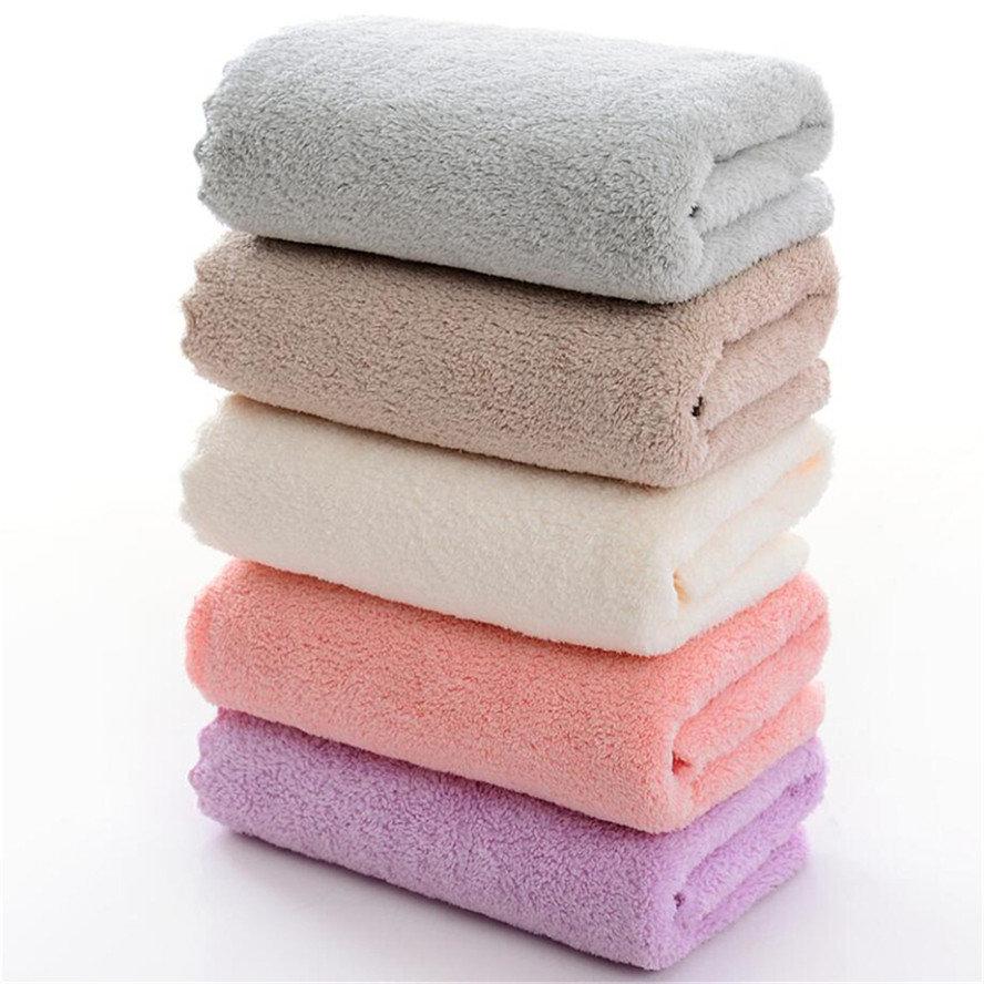 Soft Coral Fleece Face Towel High Absorbent Solid Color Washcloth for Home Bathroom Use