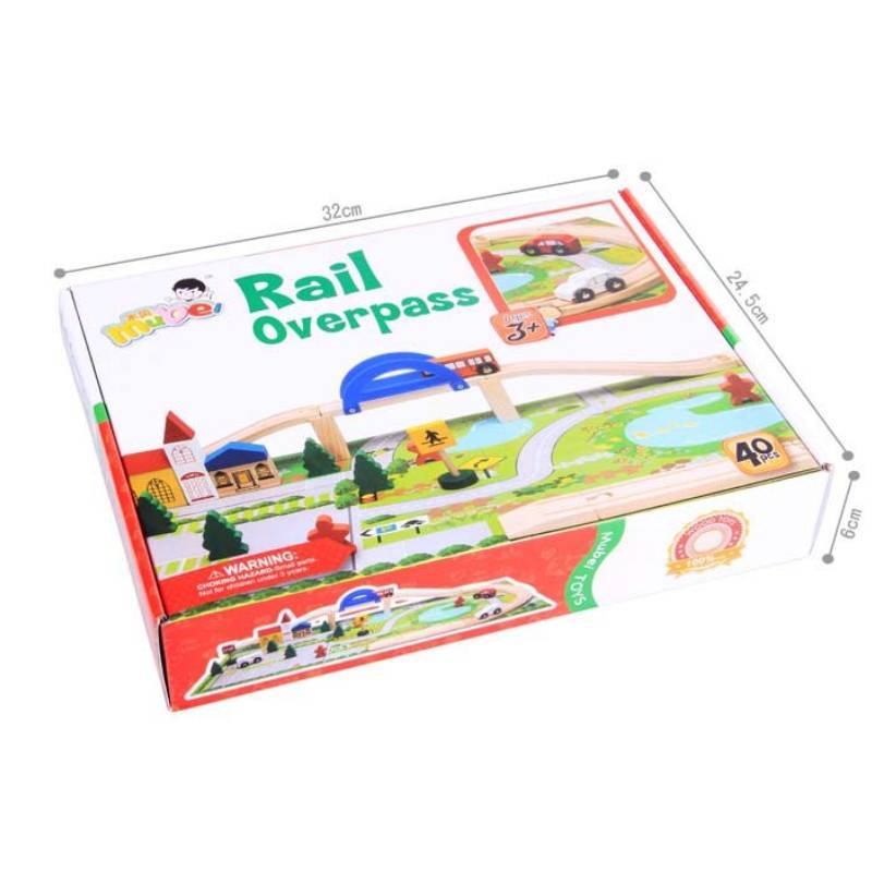 Wooden City Transit Track Building Blocks For Kids Diy Creative Play Set