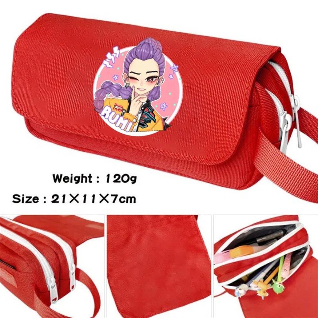 Cartoon Print Large Capacity Double Layer Portable Pencil Bag, Stationery Bag For Primary And Secondary School Students