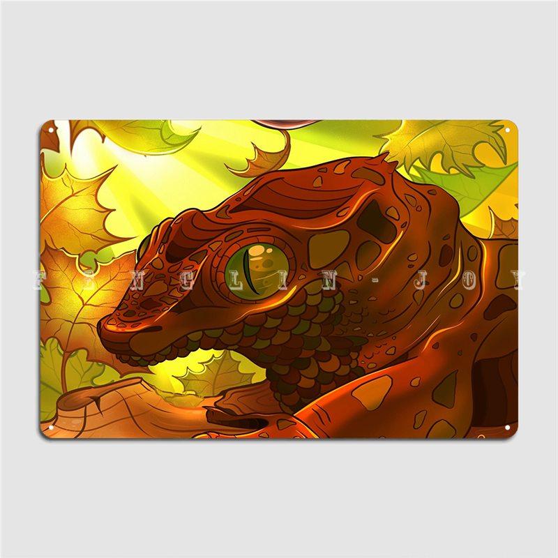 

Gecko In The Fall Металлическая вывеска Паб Гараж Пользовательский клуб Домашняя роспись Оловянная вывеска Плакаты 20x30cm