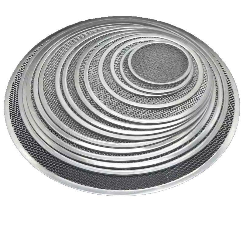 Aluminum Alloy Non-stick Round Pizza Mesh Pan - Food Grade Commercial Baking Tool for Oven or Fire Pit
