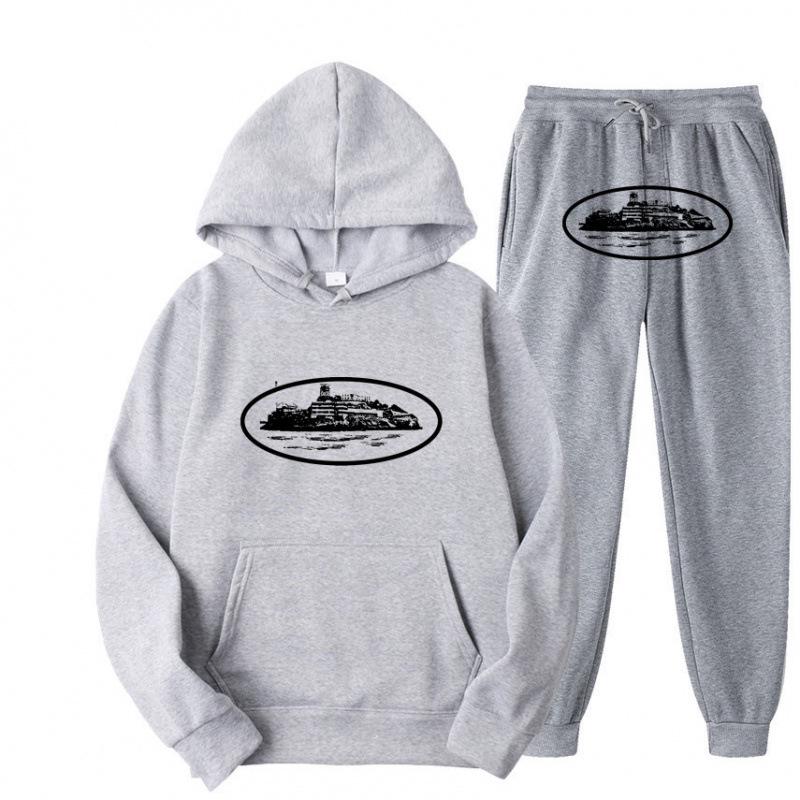 Kotez Unisex Hip-Hop Streetwear: Trendy Loose-Fit White Hoodie Set