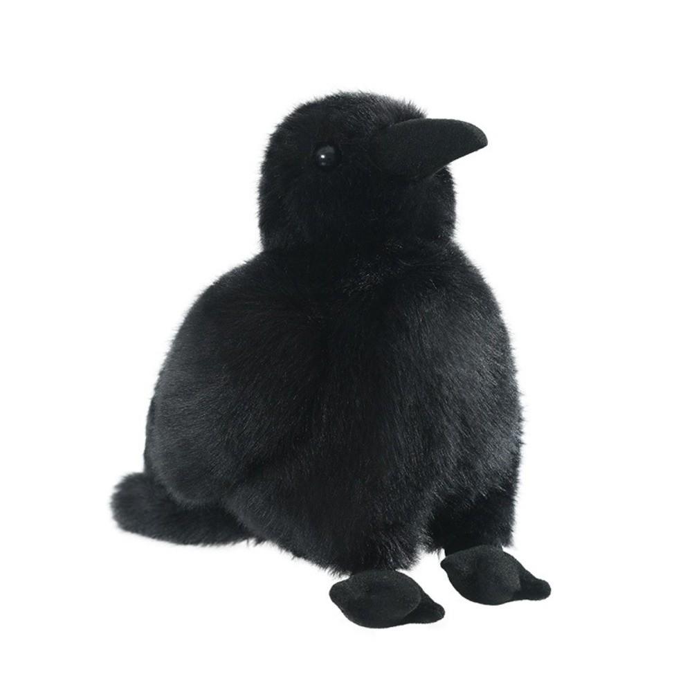 Soft Fabric Realistic Crow Plush Toy Black Color Gothic Crow Stuffed Toy Bird Soft Doll  Home Decor