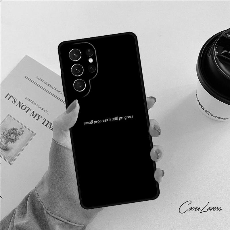 Aesthetic Minimal Quotes phone case For Samsung Galaxy S24 S25 S23 S22 Ultra Note 10 20 Plus S20 S21 FE Cover