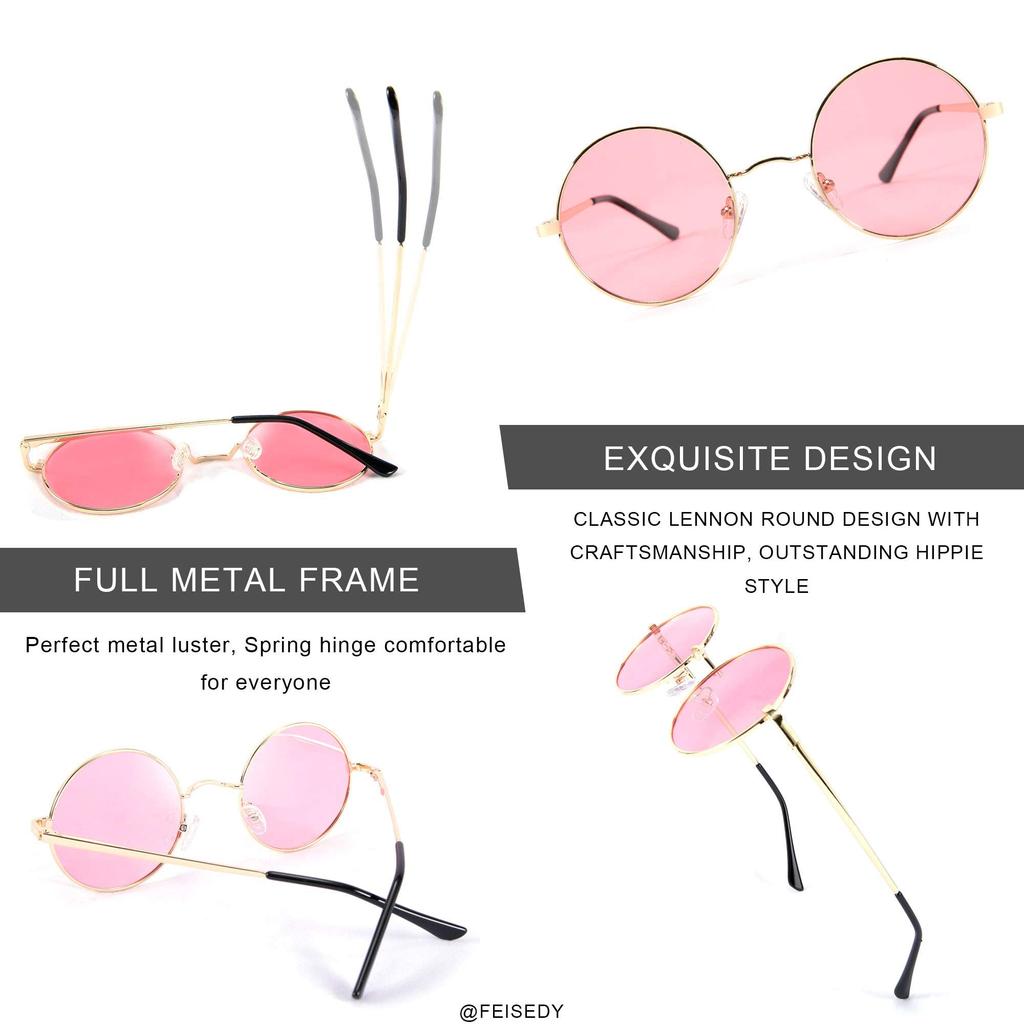 Polarized Retro Round Frame Sunglasses for Men and Fashionable Colorful Sunglasses [FEISEDY] Glasses, Women,